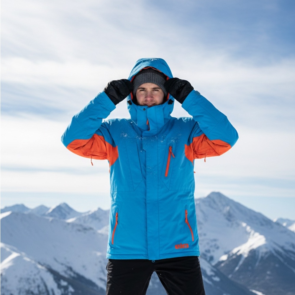 Eira Canada Freeride Ski Jacket - 10k Waterproof - Blue/Orange - Size S